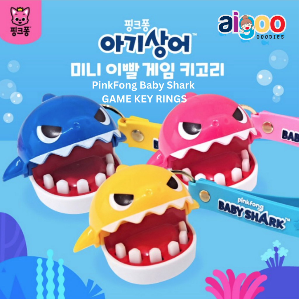 PINKFONG BABY SHARK TOY KEY RING / GANTUNGAN KUNCI / GANTUNGAN TAS BABY SHARK / BABY SHARK TOY - ORI