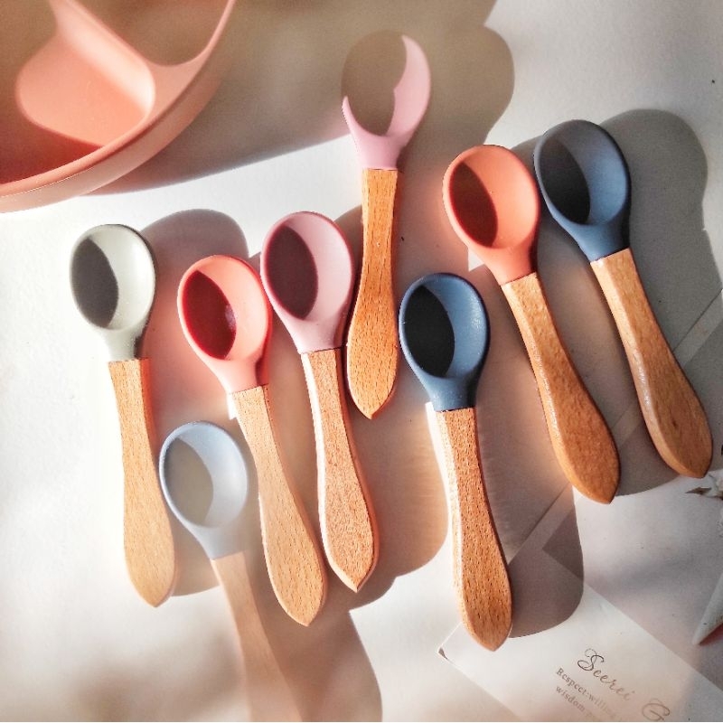HOLAbeebi | Sendok bayi silicone | Sendok makan bayi