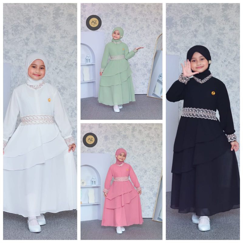 [ SYAFIA RAYYA ] By Endemanda gamis dress anak lebaran koleksi gamis terbaru baju anak muslim grosir