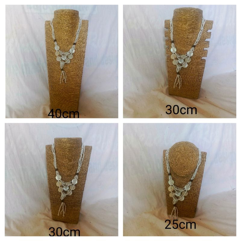 Display kalung kayu variasi tali Tempat pajangan kalung