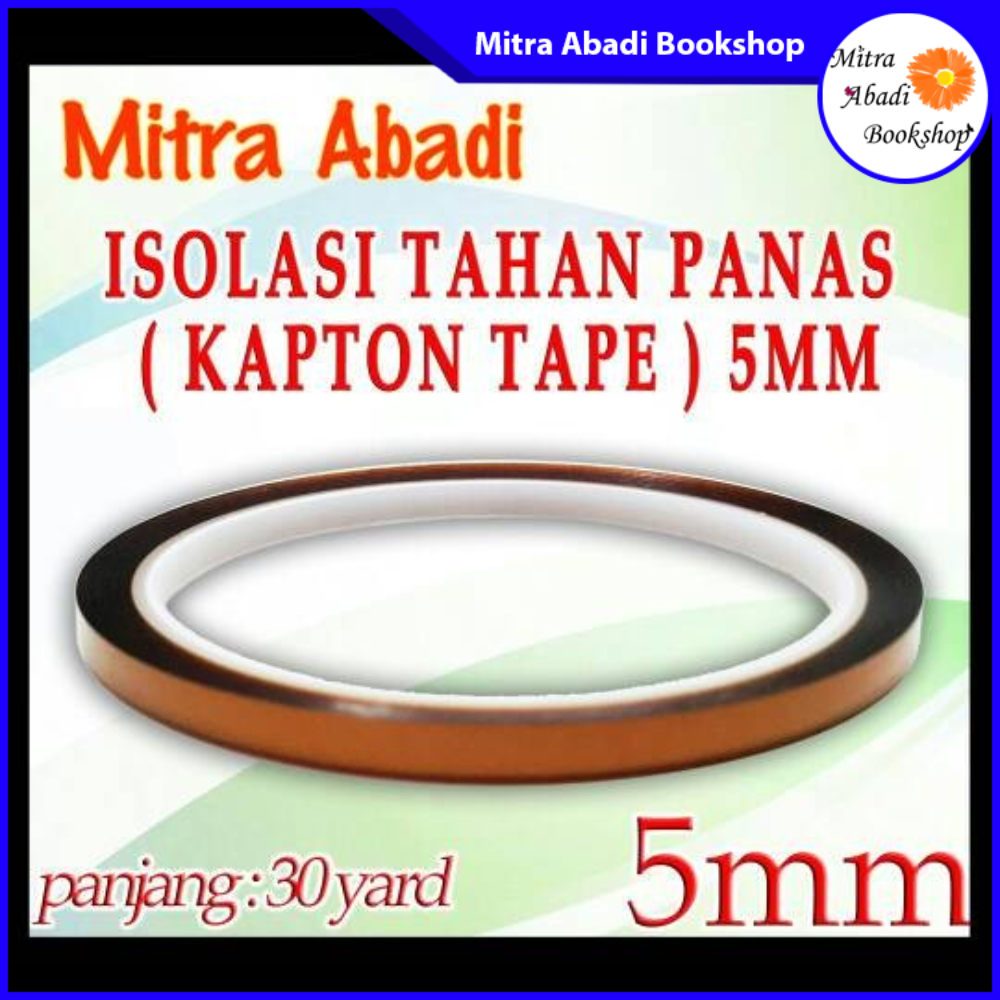 

Isolasi Tahan Panas Kapton Tape Panjang 27 meter Lebar 5mm 8mm 12mm 15mm 20mm 30mm