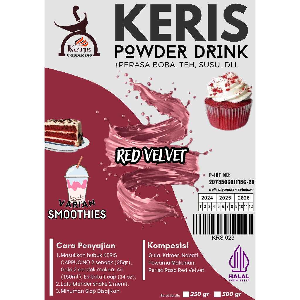 

Redvelved serbuk minuman rasa 500 gr