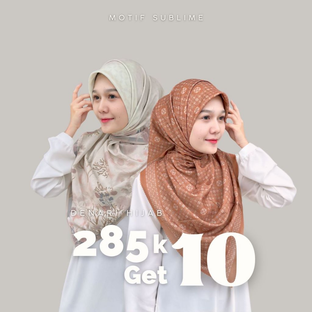 Paket Bundle Usaha 10 Hijab Motif Voal Sublime