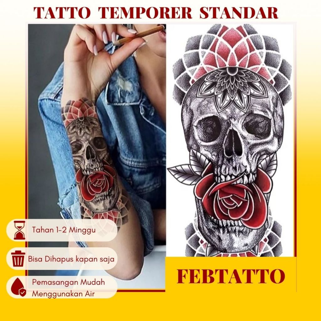 Tato Temporer Ukuran 21cmx11cm Tato Lengan Tato Dada Tato tangan Tato Kaki Tato Punggung Tato Jari  