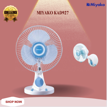 Miyako Kipas Angin KAD927B Desk Fan KAD927B/KAD 927B/KAD-927/KAD927B/Miyako Kipas Angin Murah ori