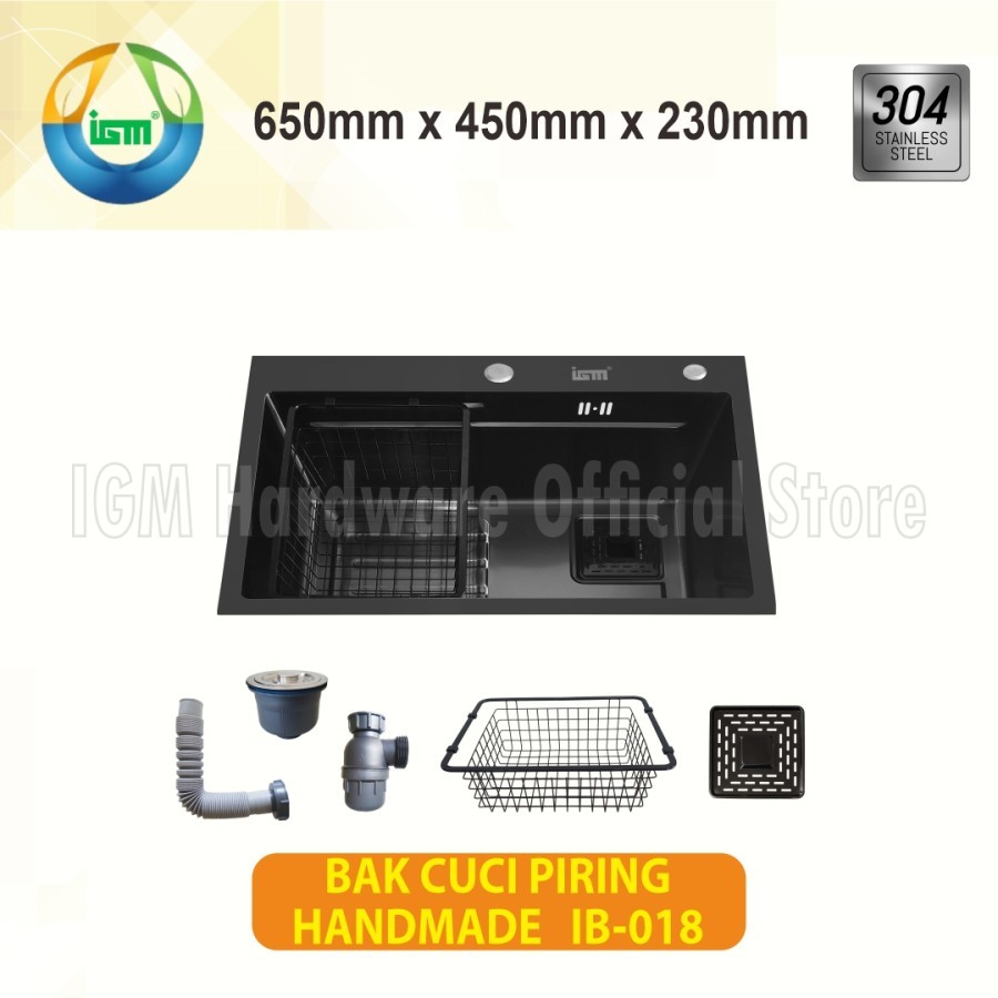 Bak Cuci Piring IGM IB-018 7545 Black | Kitchen Sink | Bak Cuci Dapur