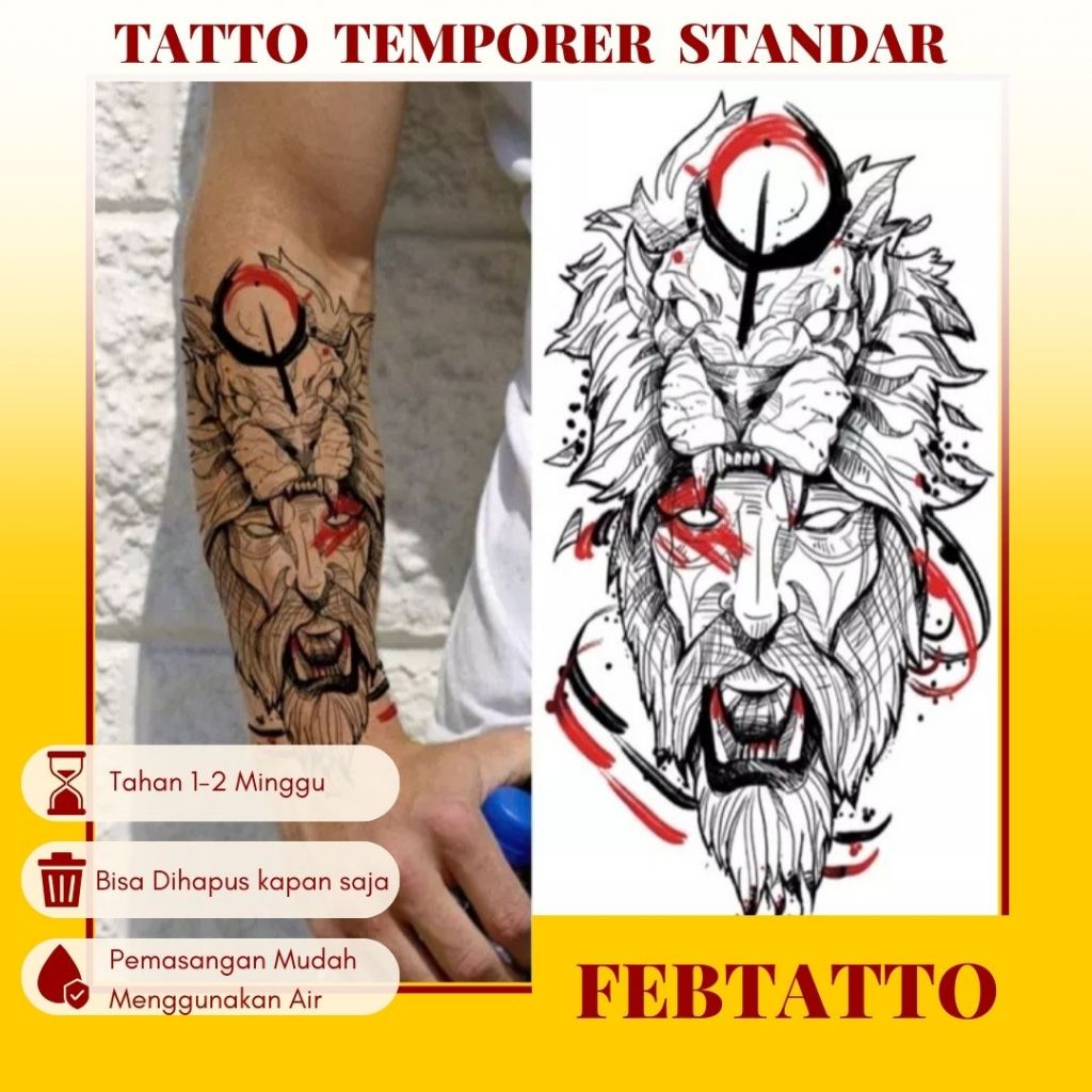 Tato Temporer Ukuran 21cmx11cm Tato Lengan Tato Dada Tato tangan Tato Kaki Tato Punggung Tato Jari  