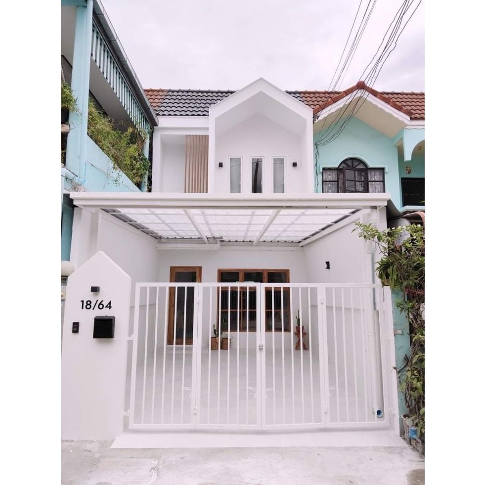 Pagar kanopi rumah mewah minimalis