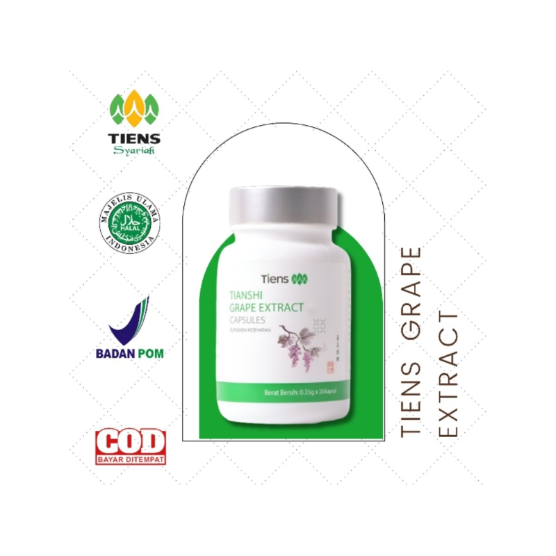 Nutrisi Penyumbatan Pembuluh Darah & Pelangsing / Vertigo TIANSHI GRAPE EXTRACT Tiens Original