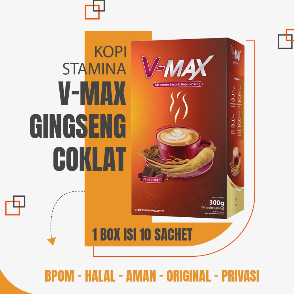 

V-MAX Minuman Kopi Stamina Wanita Dewasa Extra Gingseng dan Coklat Original Tahan Lama Awet Bersama Pasangan-gmax.vmax.official