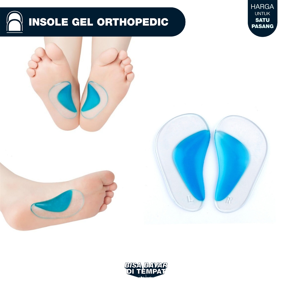 Insole Gel Orthopedic Arch Support Untuk Terapi Kaki / Insole Flat Foot Correction Kaki Bebek Datar
