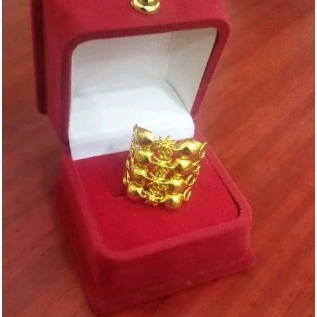 cincin bola boba emas 24 karat/ 99%