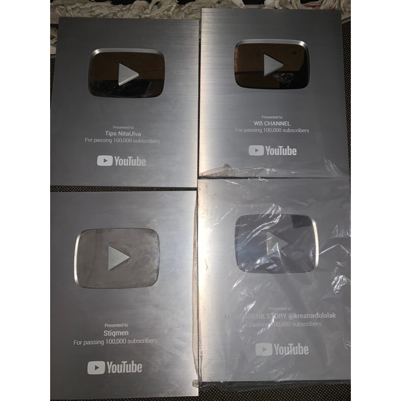 SILVER & GOLD PLAY BUTTON CHANNEL YOUTUBE ASLI BUKAN REPLIKA