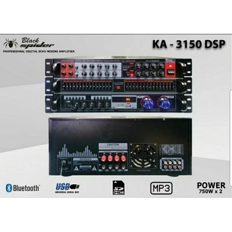 AMPLIFIER KARAOKE BLACK SPIDER KA 3150 DSP AMPLI AUDIO BLACK SPIDER