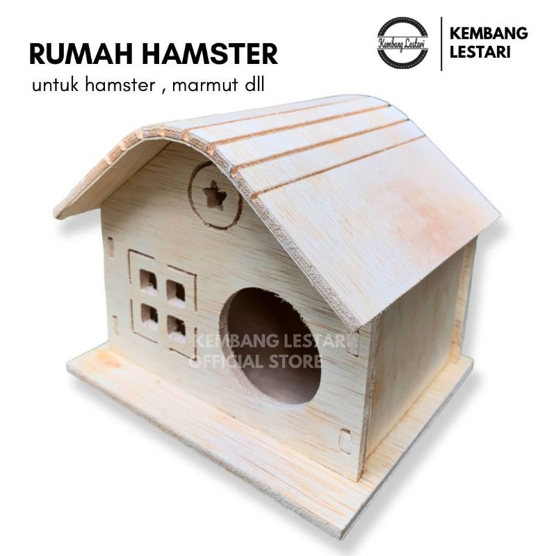 RUMAH HAMSTER MAINAN HAMSTER KAYU BENTUK RUMAH