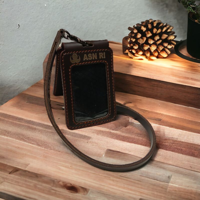 

tempat Id card kulit ASN RI double layer dompet lipat
