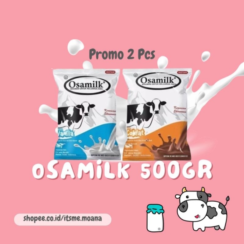 

( Lebih murah ) - 2pcs Osamilk 500gr - Rasa Coklat & Vanila - Susu penggemuk Badan