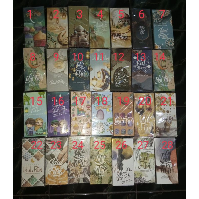 

Amplop Lebaran Panjang Tebal - 1pack per motif (isi 10pcs) sudah dilem