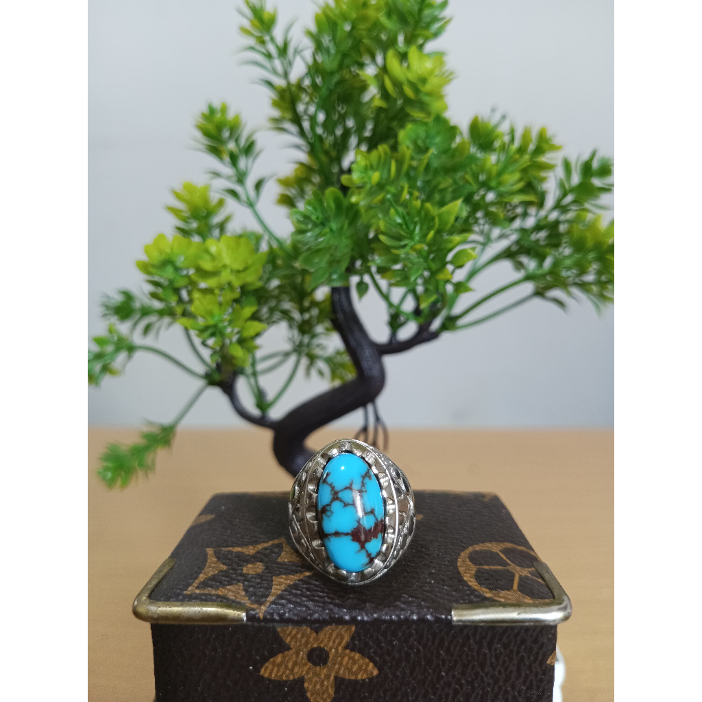 Cincin Batu Pirus Mesir Urat Rapih 100%ORIGINAL