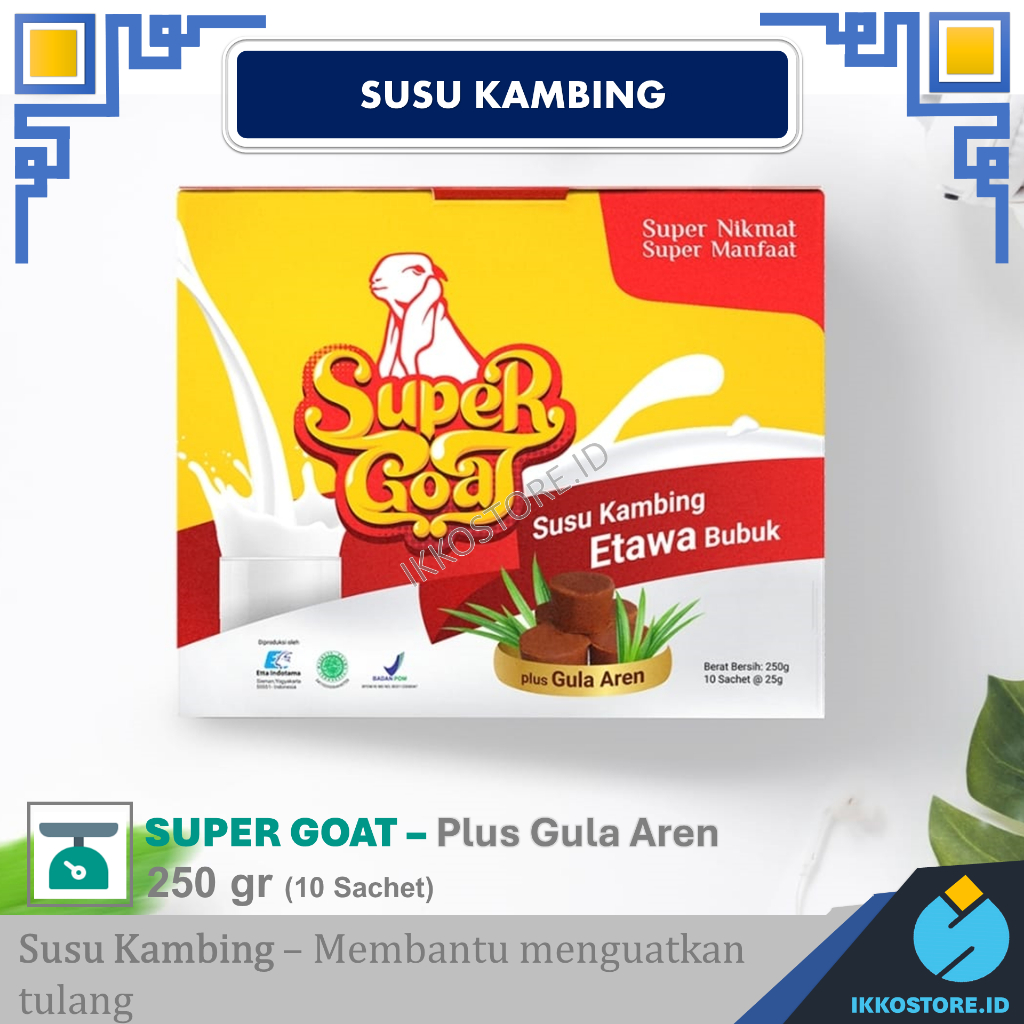 

Super Goat Susu Kambing Etawa Bubuk plus Gula Aren 1 Box / Supergoat