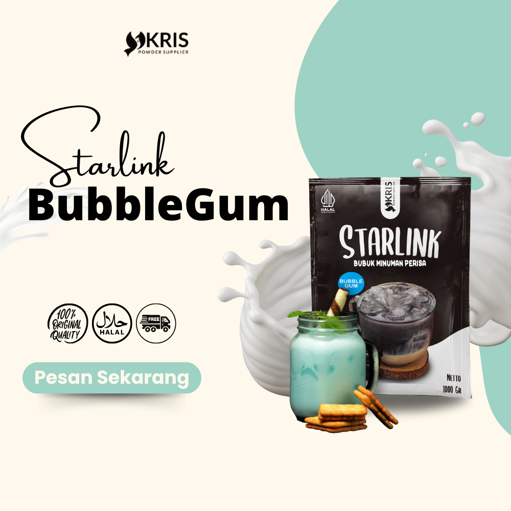 

Bubuk Minuman Bubblegum, Cappuccino, Mochaccino Starlink No Sugar 250gr