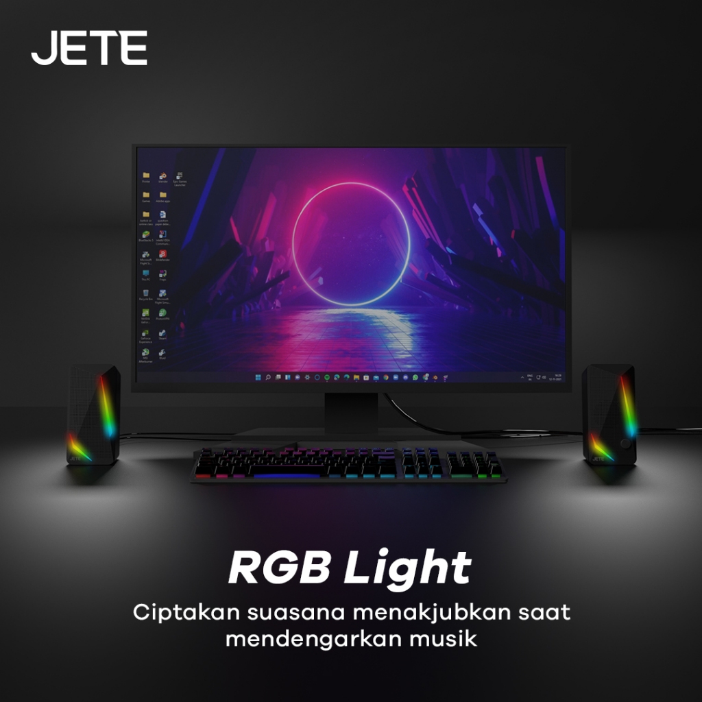 Speaker PC Komputer Laptop JETE SC101 5 Watt with LED Light - Garansi 2 Tahun-3