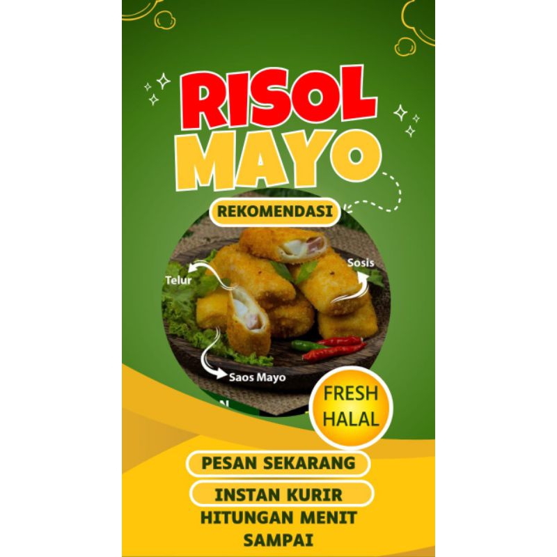 

Risoles Frozen Rasa Mayo Sosis Telur Mayonaise Mayones Isi 10 Halal Premium