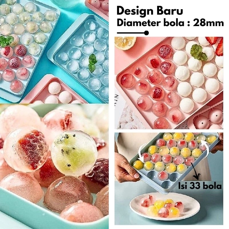 Cetakan Jelly Ball Bulat Jumbo 33 Lubang Tebal Cetakan Pudding Cetakan Es Batu Bulat Besar