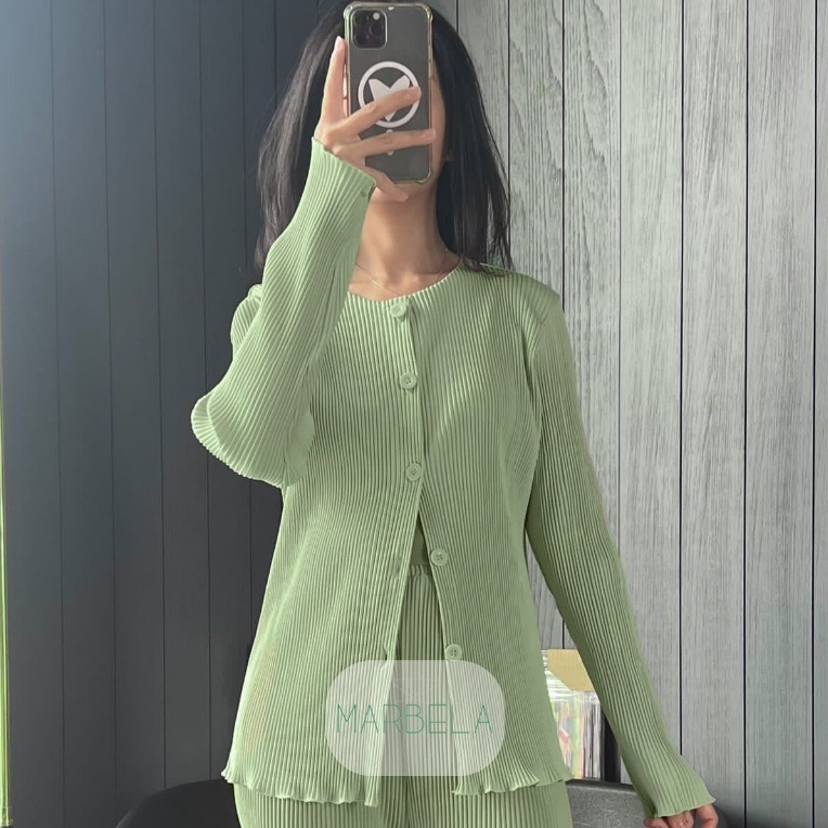 BestSeller A 1 MBL Blouse Wavy Plisket Lidi  Cardigan Plisket