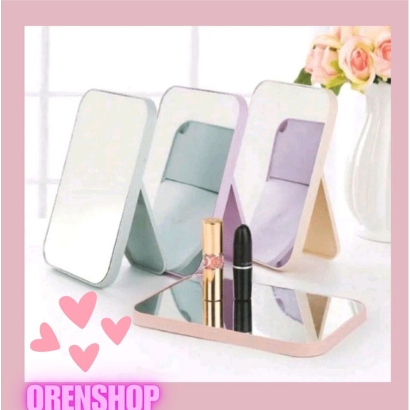 [OSM] Cermin lipat persegi portable STANDING BEAUTY MIRROR - Orenshop Makassar