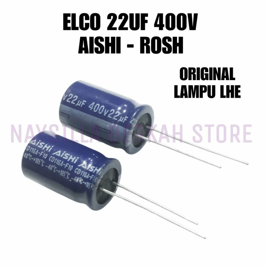 ELCO 22UF 400V AISHI ROHS KAPASITOR ELKO 22UF 400V