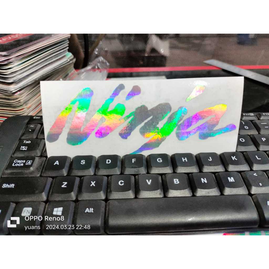 stiker tangki ninja hologram 14.5 x 6cm