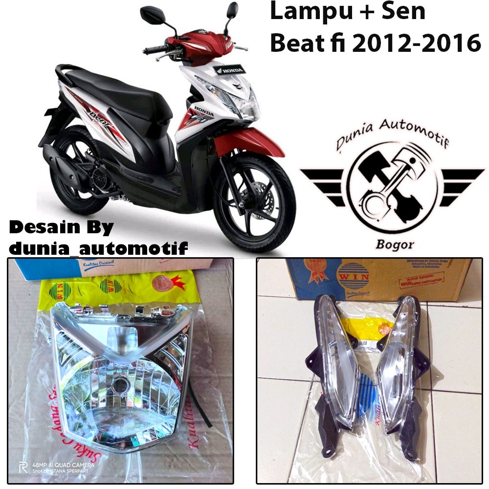 WIN Reflektor Lampu Depan Lampu Sen Beat FI 2012 2016 Merk WIN