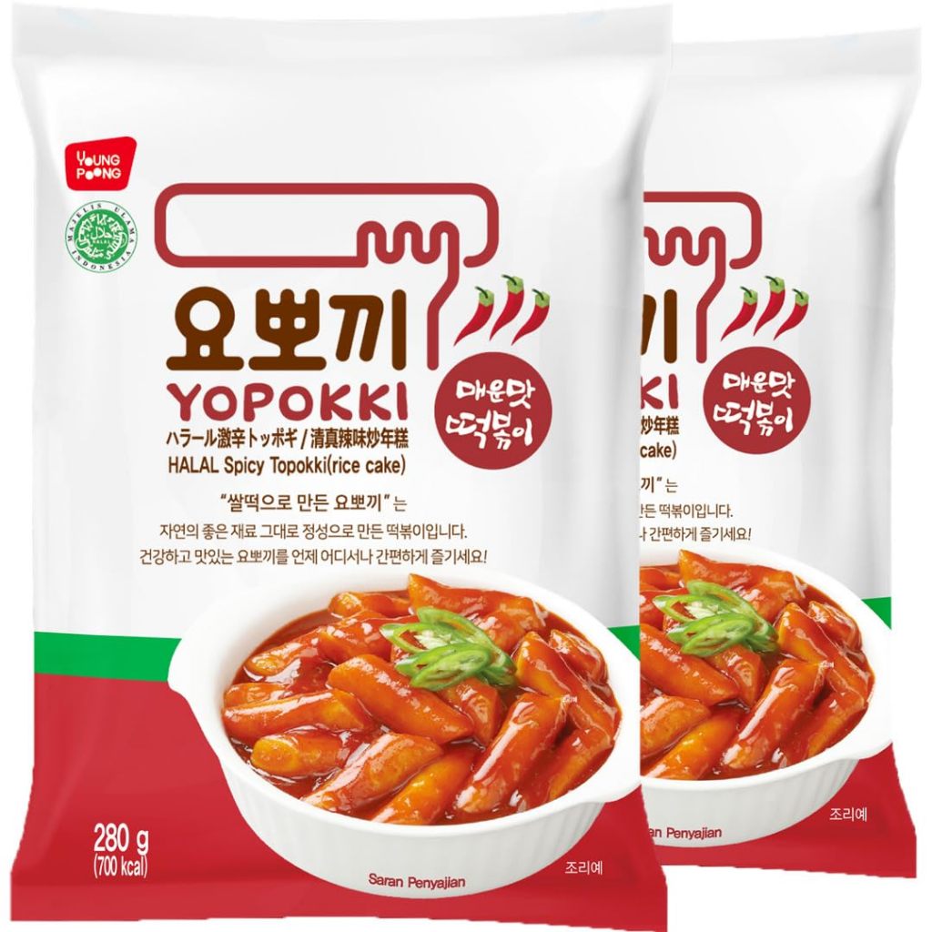 

YopokkI Spicy Topokki Instan Halal/ Topokki Rice Cake 280gr