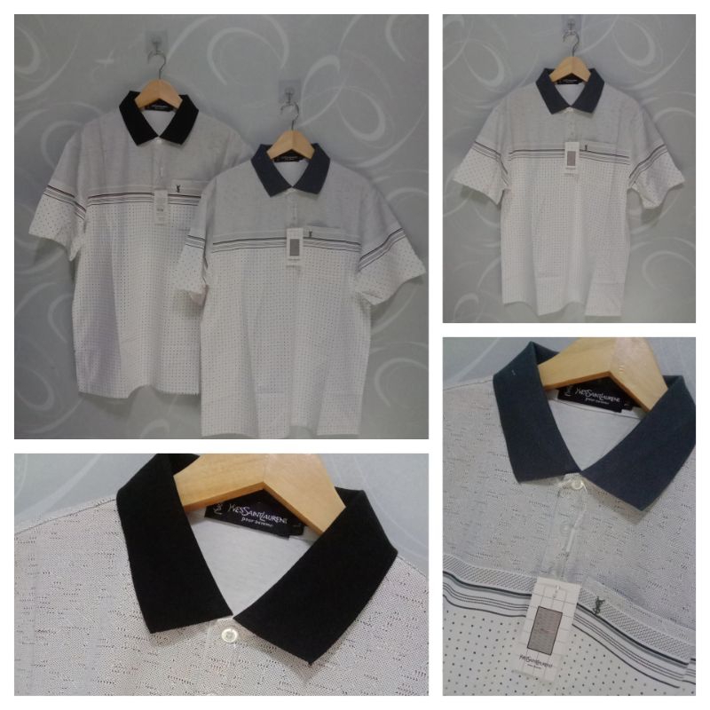 Polo Shirt Pria Bapak / Kaos Krah Ysl Premium Import