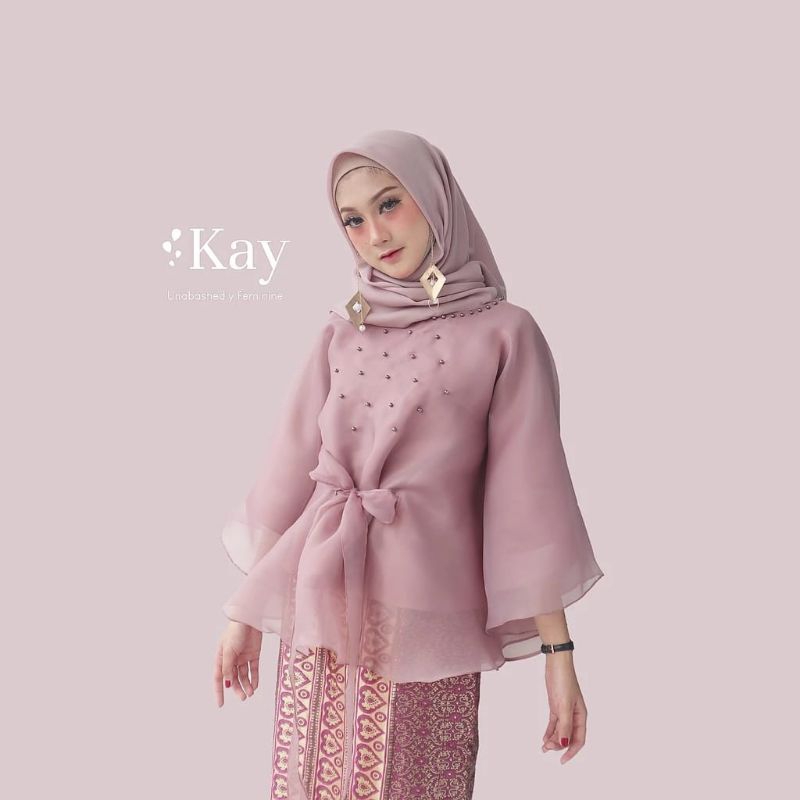 Cod tunik organza set rok songket//Tunik wisuda//Blouse Amira Batwing//Atasan kebaya organza//Blouse