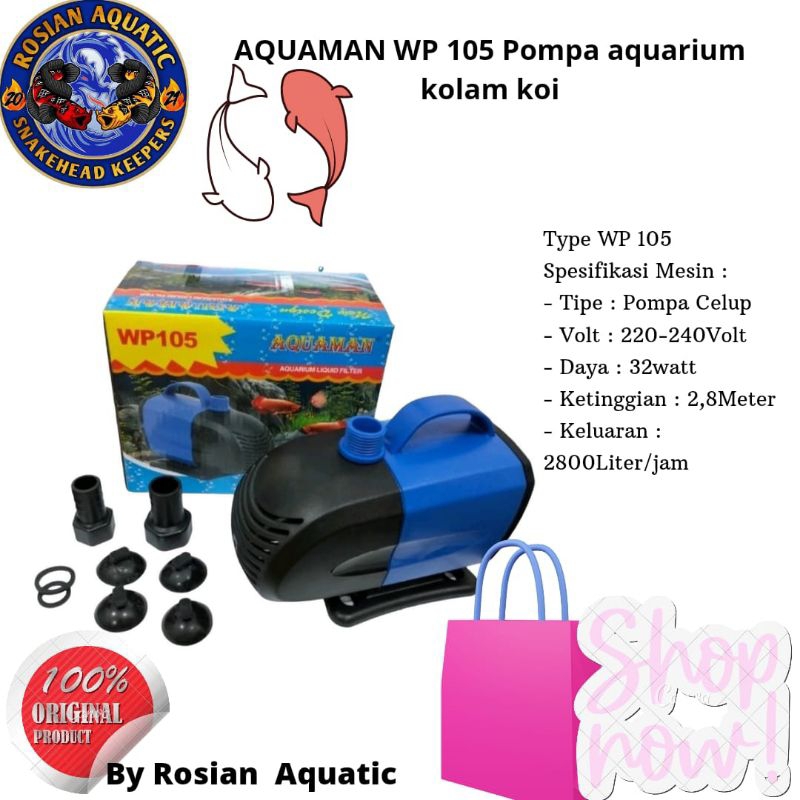 AQUAMAN WP 105 Pompa aquarium kolam koi
