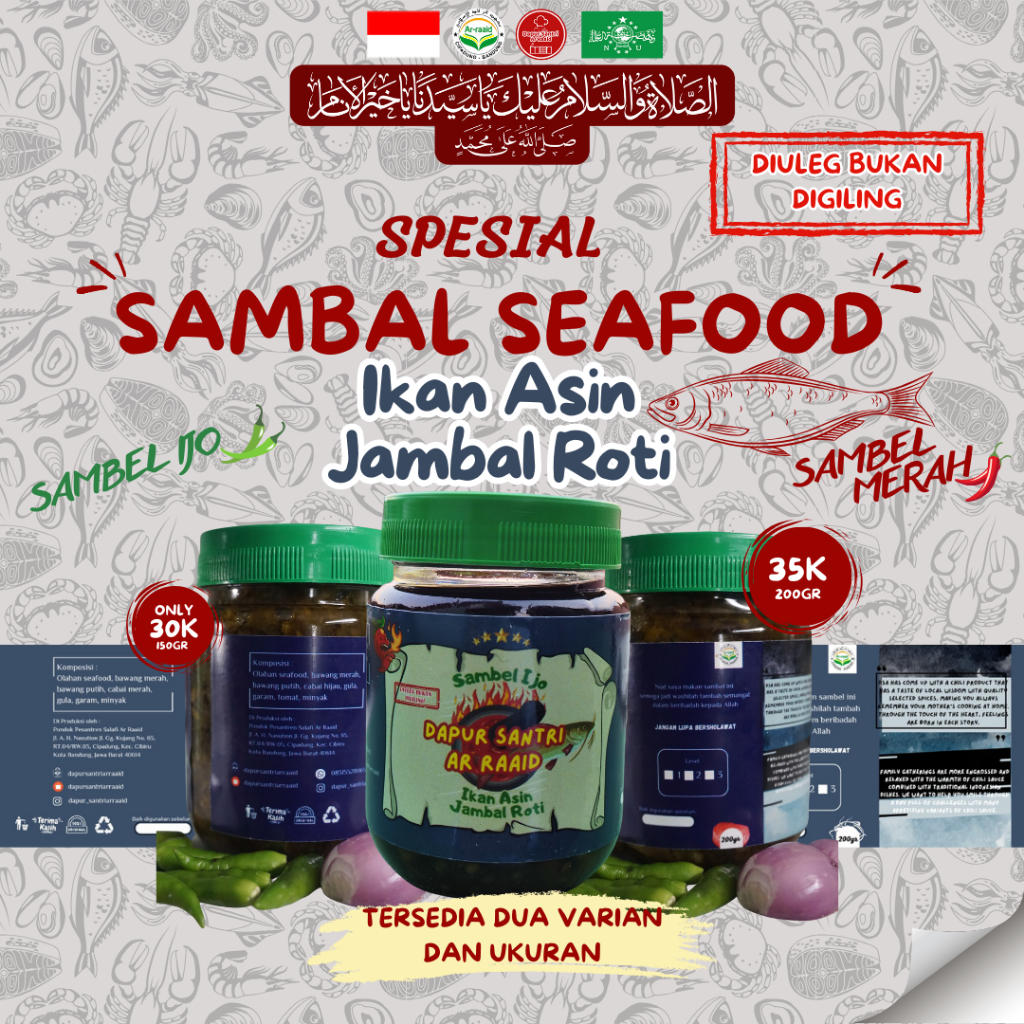 

Sambel Seafood DSA Asin Jambal Roti - Sambel Merah & Ijo