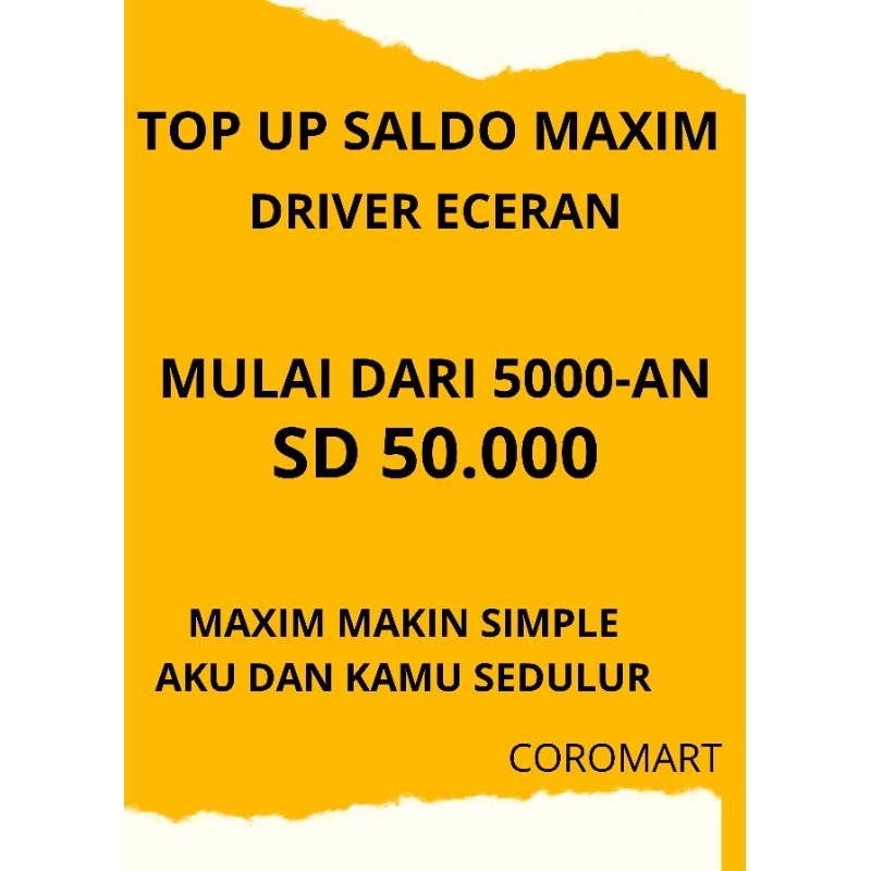 MAXIM SALDO ECERAN MAXIM SALDO MURAH