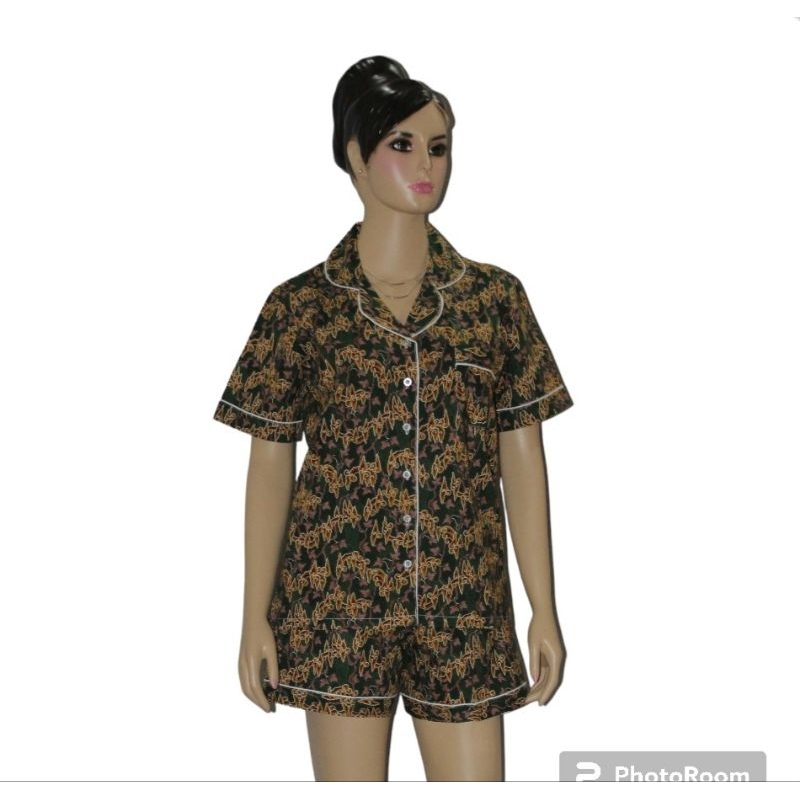 baju tidur batik modern lengan pendek celana pendek