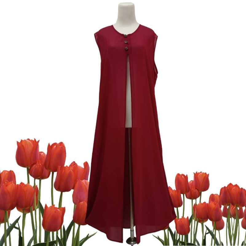 cardigan tanpa lengan / cardigan wanita /cardigan ceruty panjang / cardigan ceruty