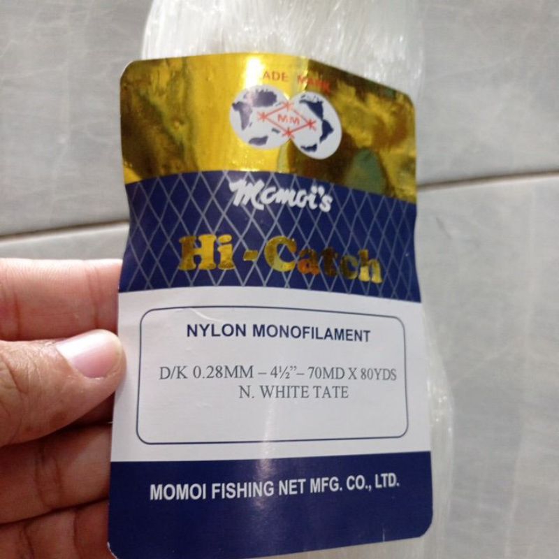 Jaring ikan Momoi 0.28 4½ inchi 70md/80yds Tate mata malang pukat ikan Momoi jaring Momoi