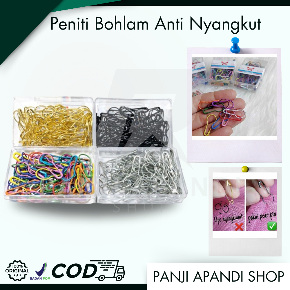 Peniti Bohlam Anti Nyangkut Premium Peniti Jilbab Labu Anti Karat Pengait Mini Jarum Hijab
