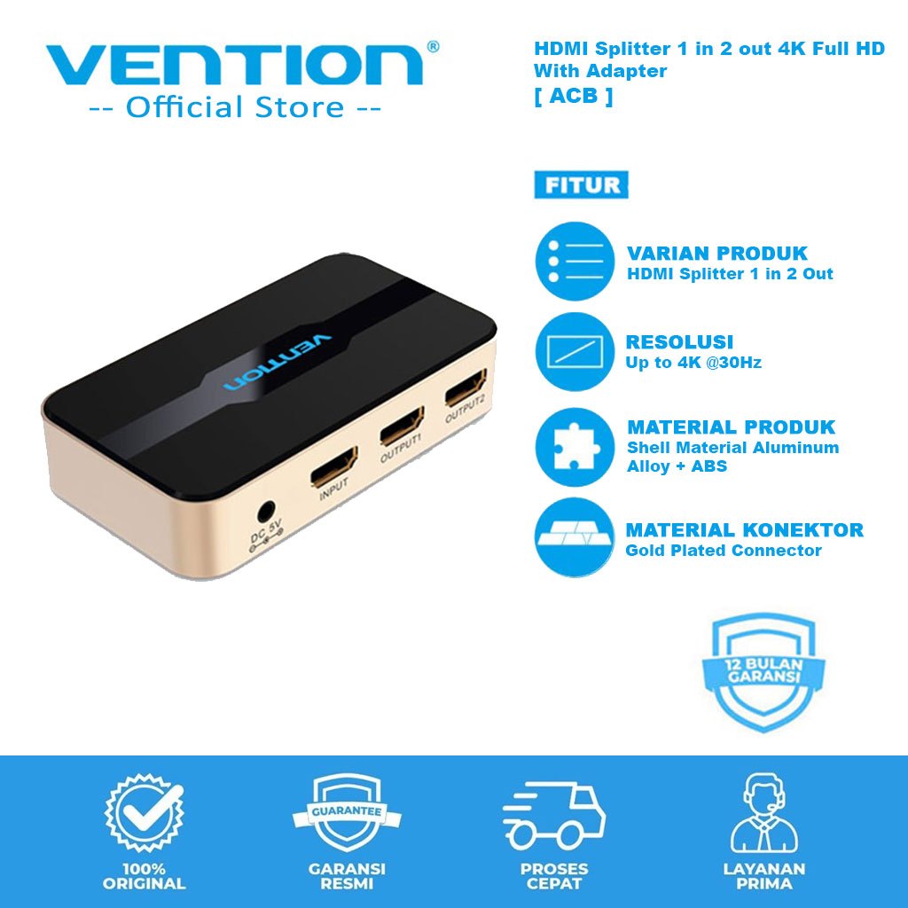 Vention HDMI Splitter 1 in 2 out HDMI Duplicate Screen