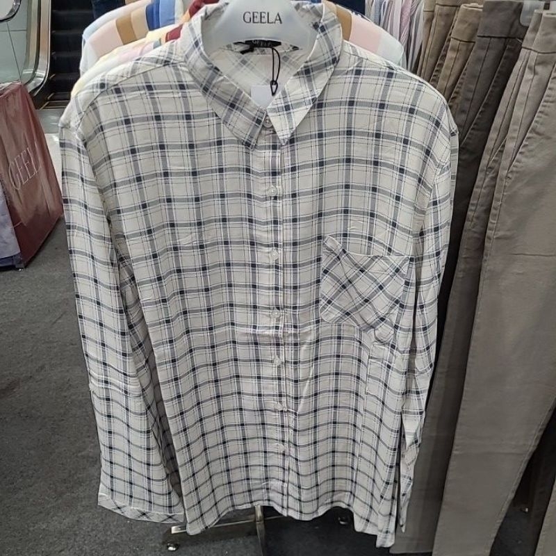 kemeja kotak-kotak Original Geela