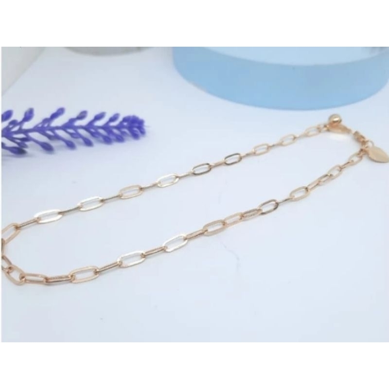 Gelang Kaki Emas Asli Model Nori Kadar 375