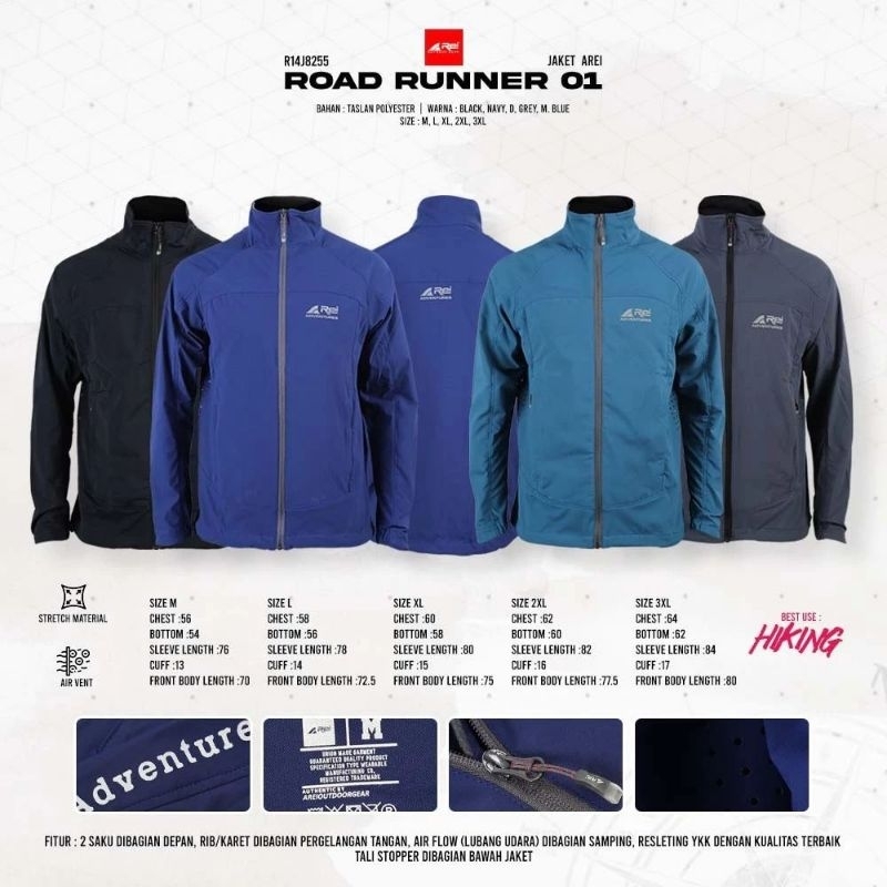 Jaket Pria Rei Road Runner 01 Arei Outdoorgear / Jaket Gunung Softshell Windproof