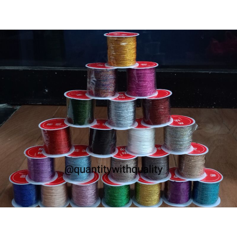 Tali Giok Cina 40 Meter Tali Benang Shambala Metalik Simpul Gelang Kalung Tali Gelang strap hp