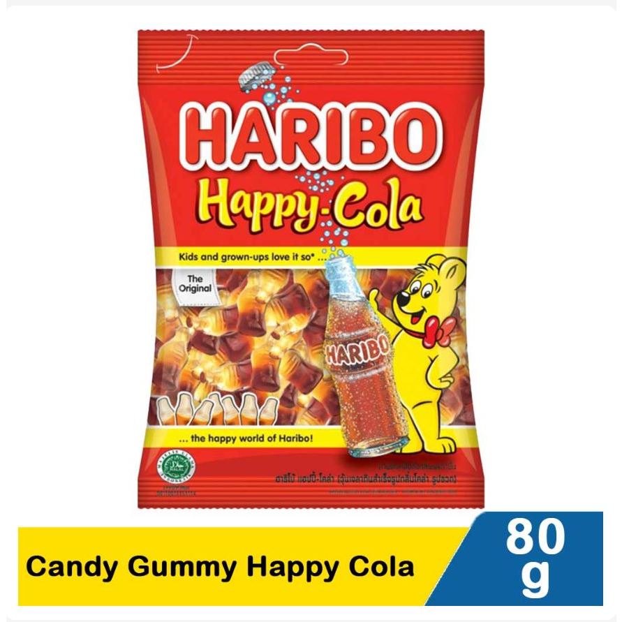 

Haribo permen jelly Candy Gummy Happy Cola 80 gr