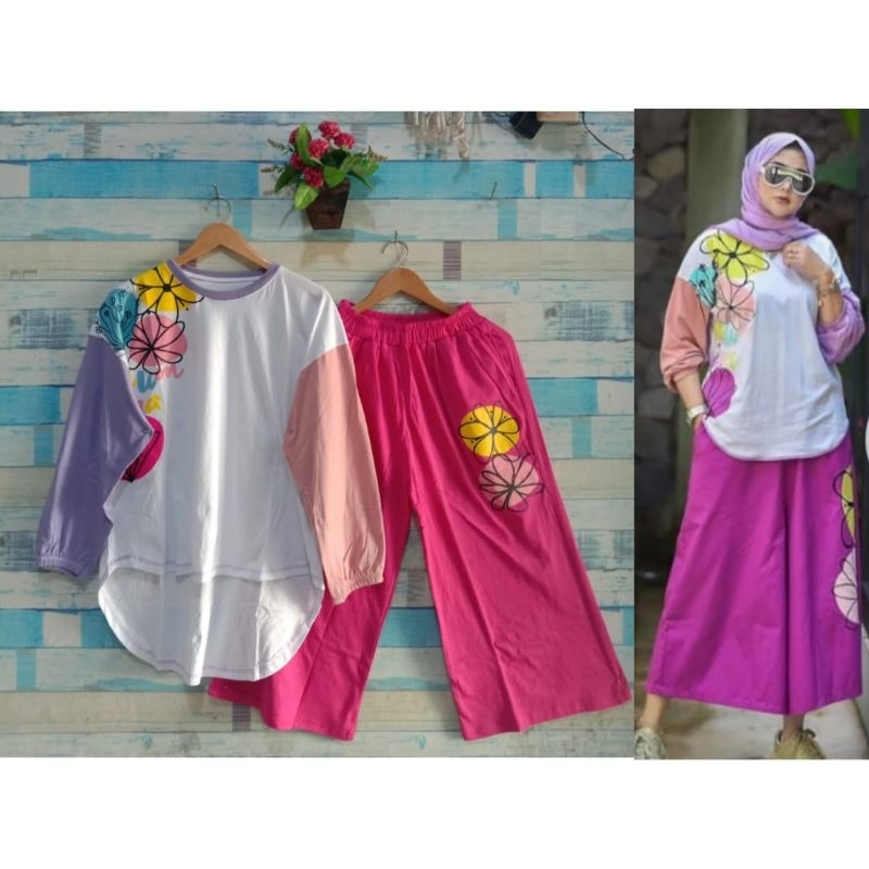 SET KULOT BUNGA JUMBO // ONE SET KULOT FULL KAOS BY JEVANI